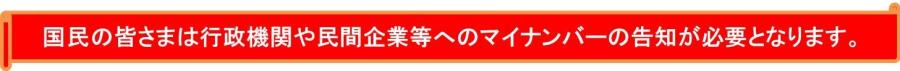 国民の皆さまは行政機関や民間企業等へのマイナンバーの告知が必要となります